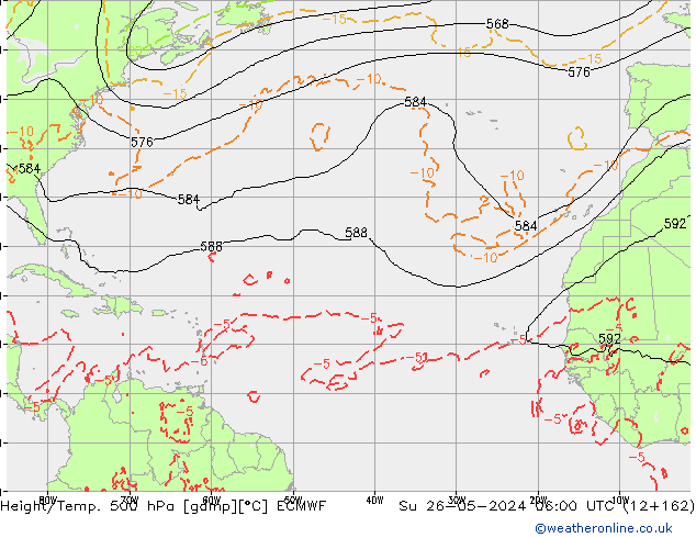 Z500/Rain (+SLP)/Z850 ECMWF Вс 26.05.2024 06 UTC