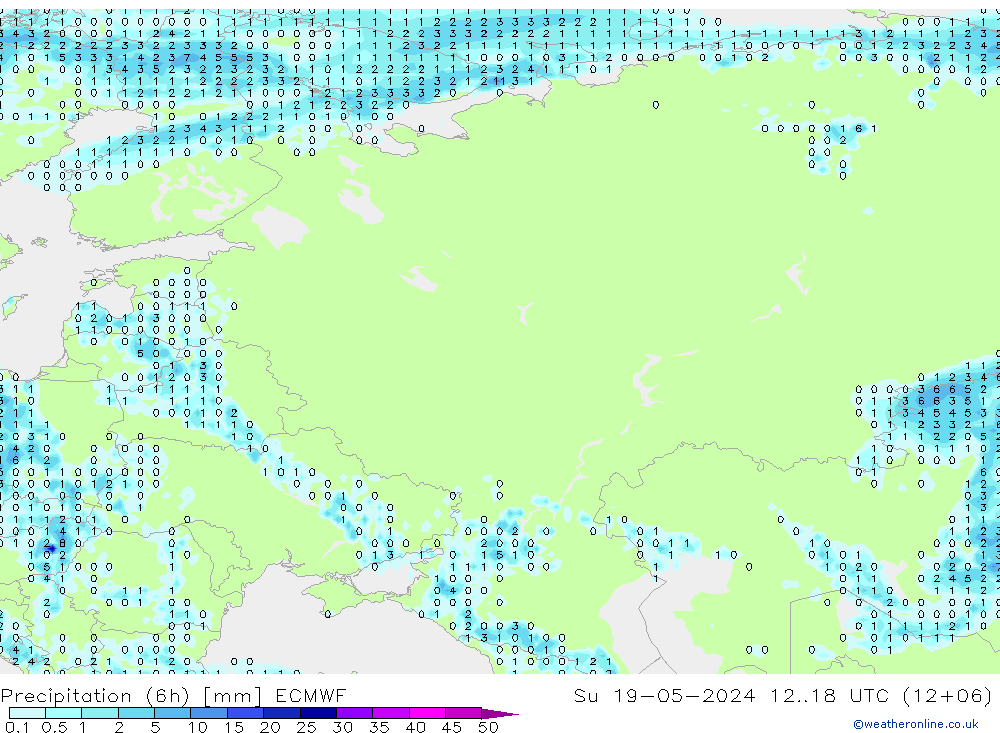 Z500/Rain (+SLP)/Z850 ECMWF Dom 19.05.2024 18 UTC