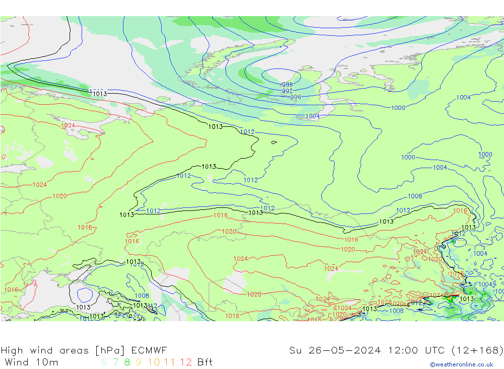 High wind areas ECMWF dom 26.05.2024 12 UTC