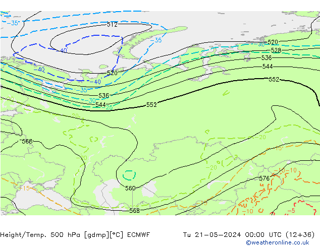 Z500/Rain (+SLP)/Z850 ECMWF Di 21.05.2024 00 UTC