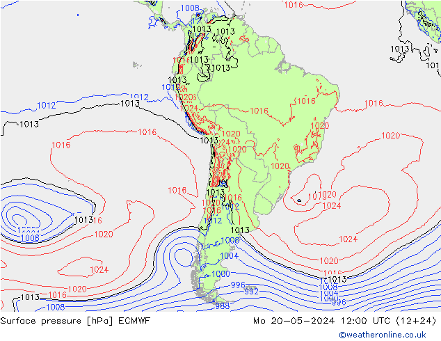 Yer basıncı ECMWF Pzt 20.05.2024 12 UTC