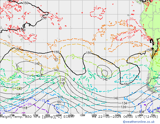 Z500/Rain (+SLP)/Z850 ECMWF  22.05.2024 06 UTC