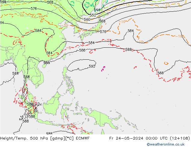 Z500/Rain (+SLP)/Z850 ECMWF ��� 24.05.2024 00 UTC