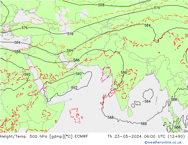 Z500/Rain (+SLP)/Z850 ECMWF Qui 23.05.2024 06 UTC