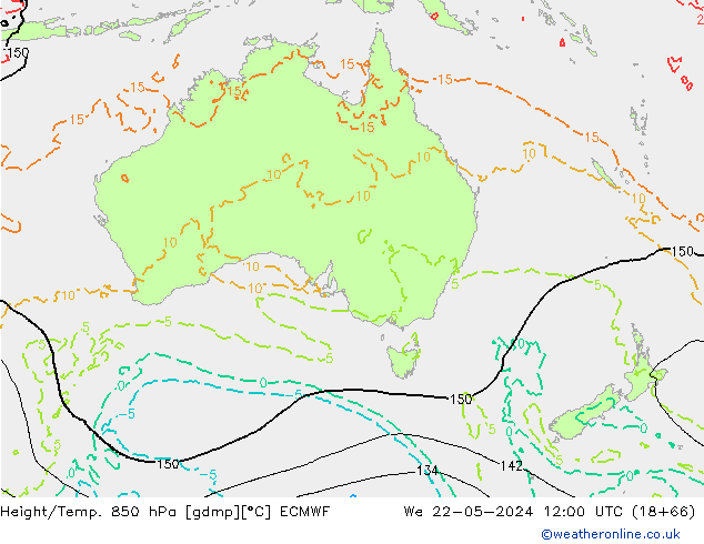 Z500/Rain (+SLP)/Z850 ECMWF mié 22.05.2024 12 UTC