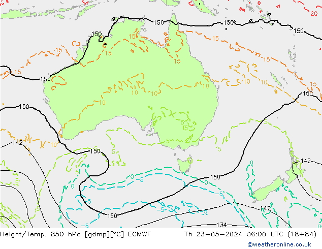 Z500/Rain (+SLP)/Z850 ECMWF Th 23.05.2024 06 UTC