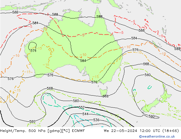 Z500/Rain (+SLP)/Z850 ECMWF mié 22.05.2024 12 UTC