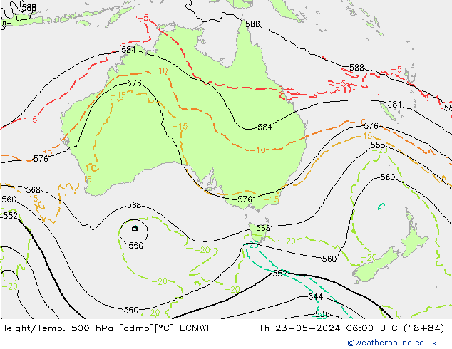 Z500/Rain (+SLP)/Z850 ECMWF Th 23.05.2024 06 UTC