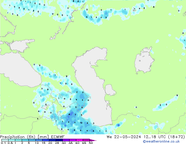 Z500/Rain (+SLP)/Z850 ECMWF  22.05.2024 18 UTC
