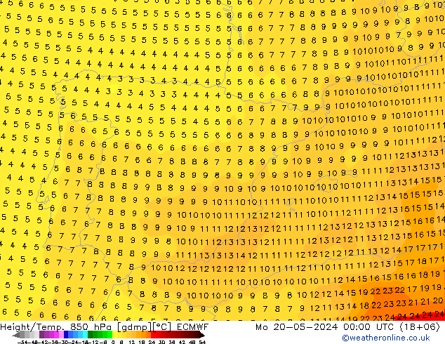 Z500/Rain (+SLP)/Z850 ECMWF lun 20.05.2024 00 UTC