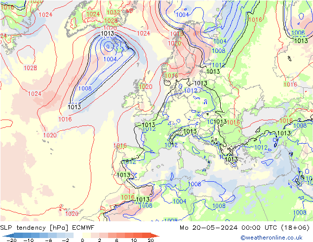 Druktendens (+/-) ECMWF ma 20.05.2024 00 UTC