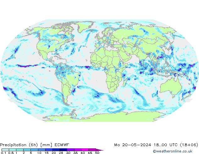 Z500/Rain (+SLP)/Z850 ECMWF 星期一 20.05.2024 00 UTC