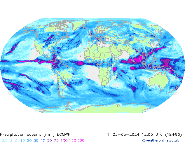 Precipitation accum. ECMWF Th 23.05.2024 12 UTC