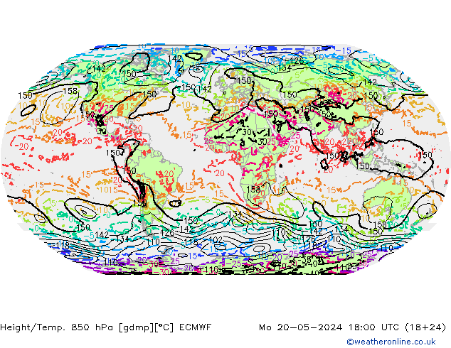 Height/Temp. 850 hPa ECMWF  20.05.2024 18 UTC