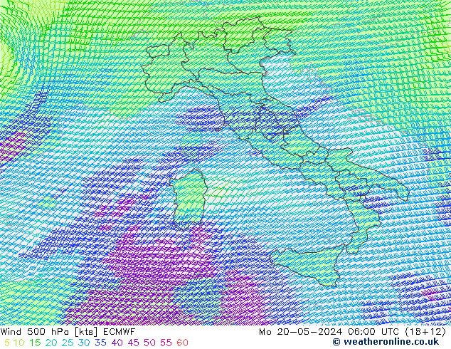 Wind 500 hPa ECMWF ma 20.05.2024 06 UTC