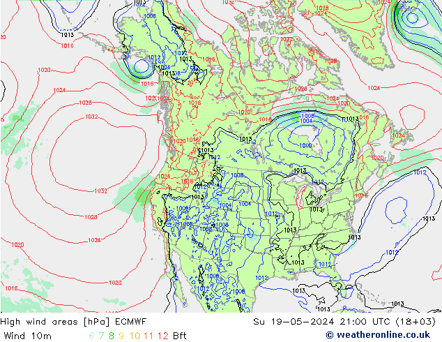 High wind areas ECMWF Su 19.05.2024 21 UTC