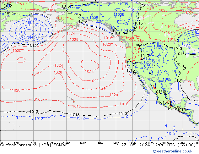 приземное давление ECMWF чт 23.05.2024 12 UTC