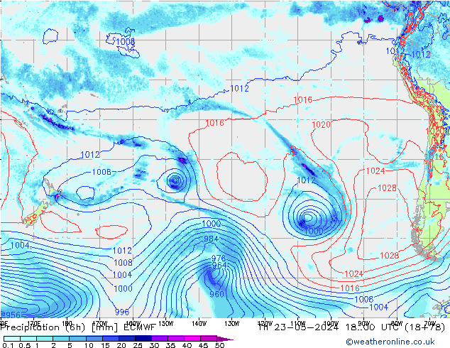 Z500/Regen(+SLP)/Z850 ECMWF do 23.05.2024 00 UTC