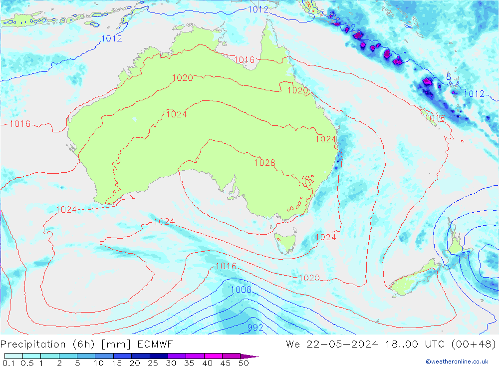 Z500/Rain (+SLP)/Z850 ECMWF We 22.05.2024 00 UTC