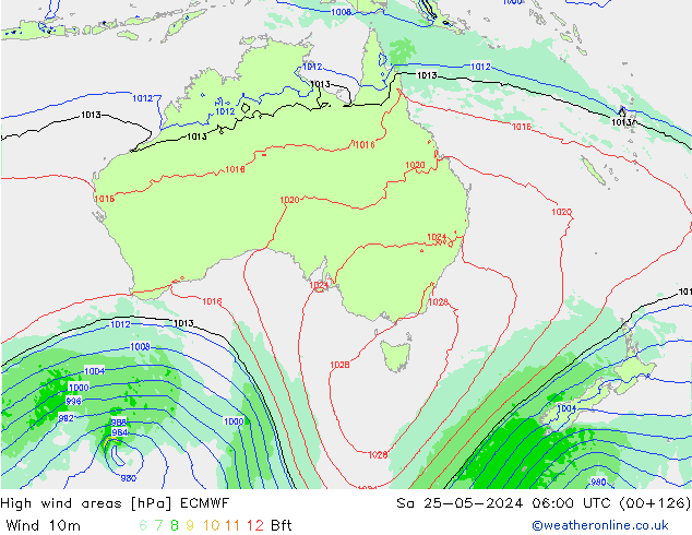 Windvelden ECMWF za 25.05.2024 06 UTC