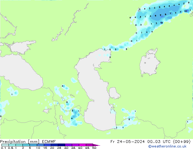 Precipitation ECMWF Fr 24.05.2024 03 UTC