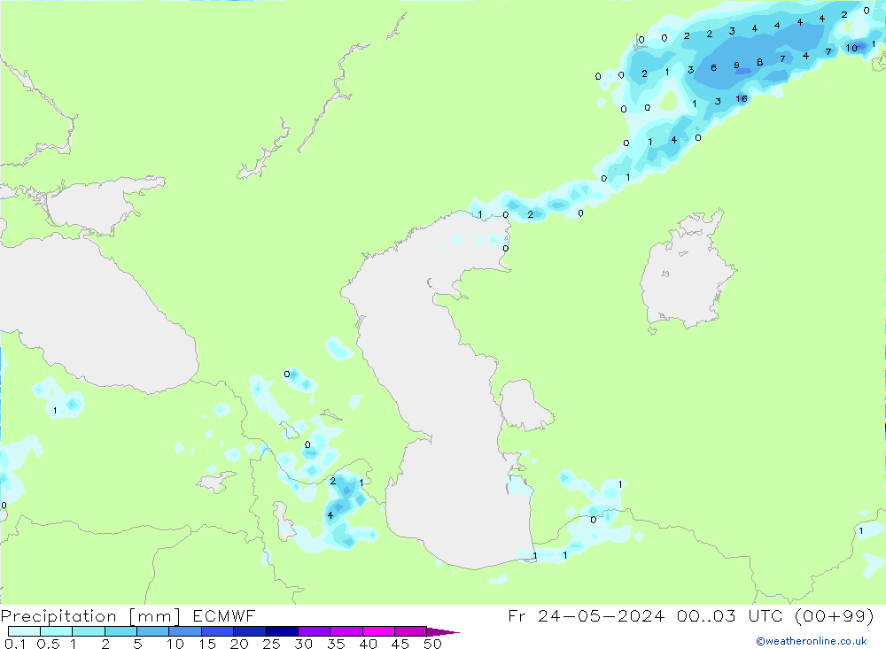 Precipitazione ECMWF ven 24.05.2024 03 UTC