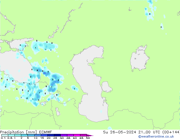 Precipitazione ECMWF dom 26.05.2024 00 UTC