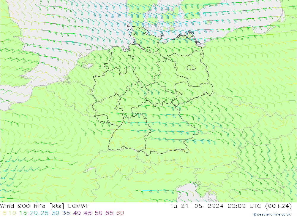 Rüzgar 900 hPa ECMWF Sa 21.05.2024 00 UTC