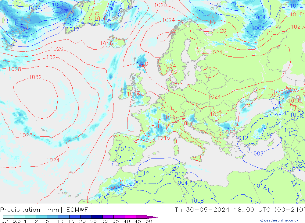 Precipitación ECMWF jue 30.05.2024 00 UTC