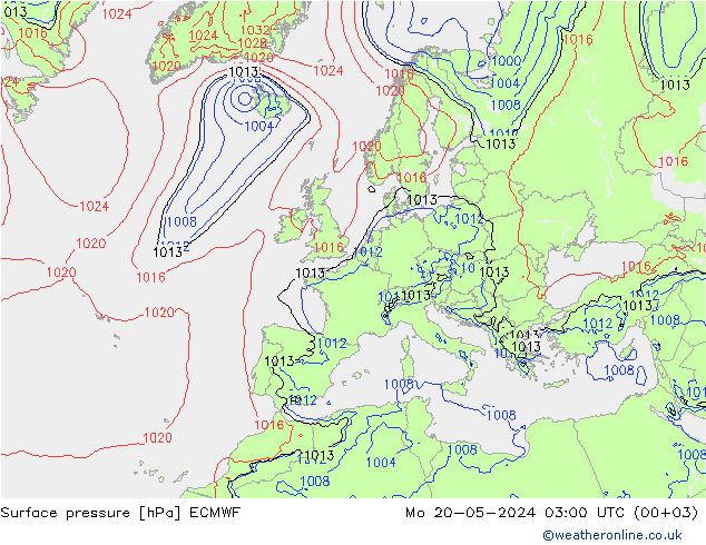 Surface pressure ECMWF Mo 20.05.2024 03 UTC