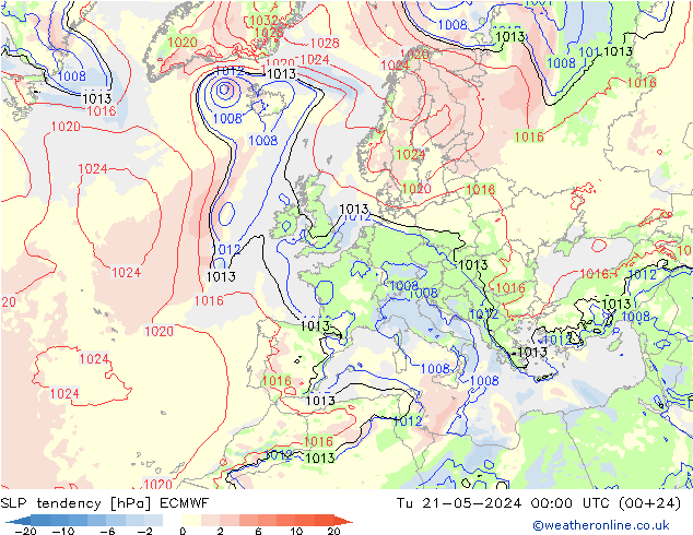 变压 ECMWF 星期二 21.05.2024 00 UTC