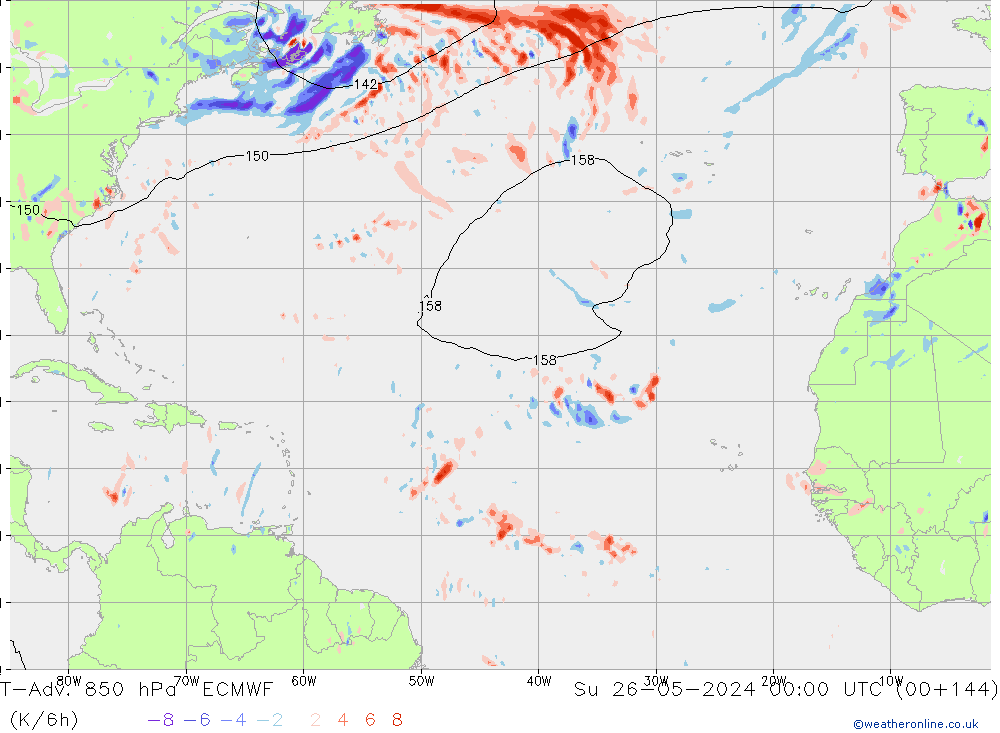 T-Adv. 850 hPa ECMWF Paz 26.05.2024 00 UTC