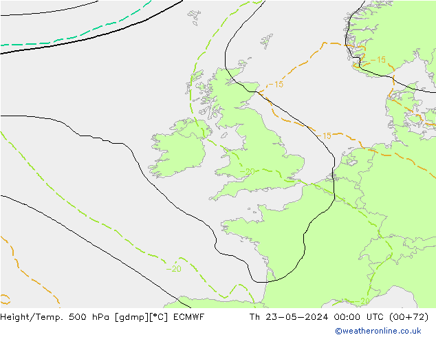 Z500/Rain (+SLP)/Z850 ECMWF czw. 23.05.2024 00 UTC