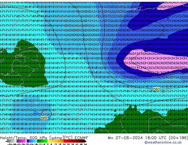 Z500/Rain (+SLP)/Z850 ECMWF ��� 27.05.2024 18 UTC