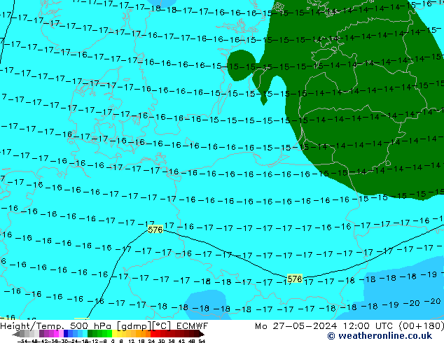 Z500/Regen(+SLP)/Z850 ECMWF ma 27.05.2024 12 UTC