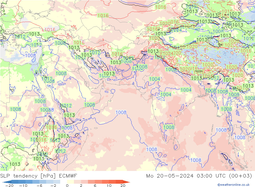 тенденция давления ECMWF пн 20.05.2024 03 UTC