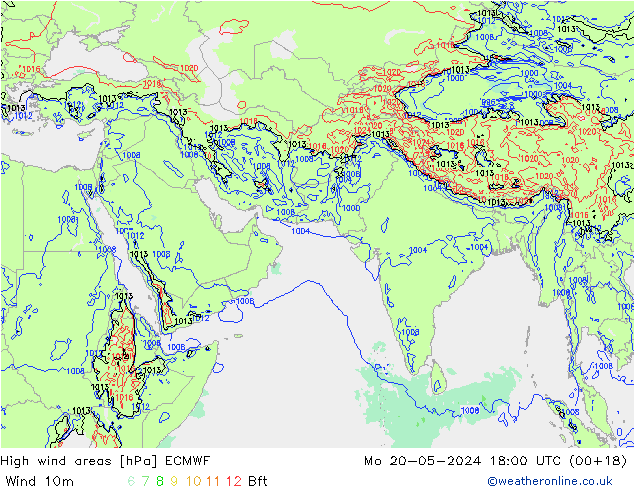 High wind areas ECMWF Seg 20.05.2024 18 UTC