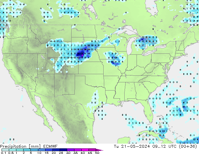 Yağış ECMWF Sa 21.05.2024 12 UTC