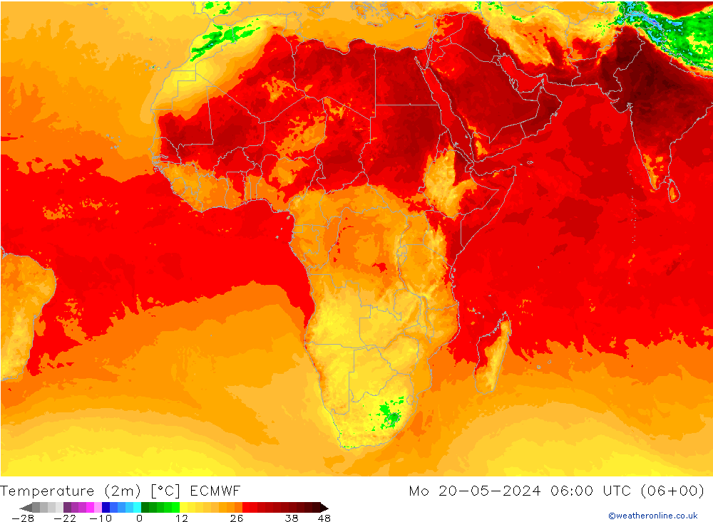 Temperature (2m) ECMWF Po 20.05.2024 06 UTC