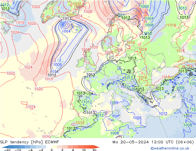 tendencja ECMWF pon. 20.05.2024 12 UTC
