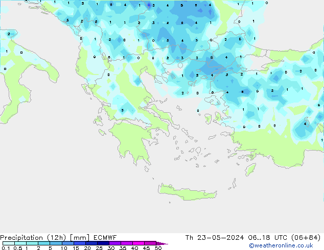 Yağış (12h) ECMWF Per 23.05.2024 18 UTC