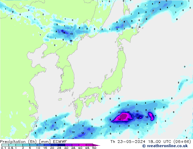 Z500/Rain (+SLP)/Z850 ECMWF Th 23.05.2024 00 UTC