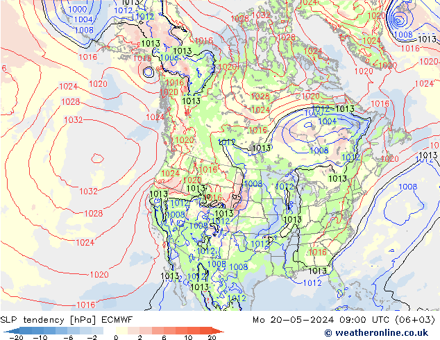 тенденция давления ECMWF пн 20.05.2024 09 UTC