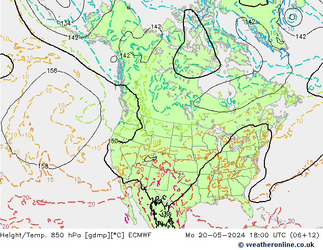 Z500/Rain (+SLP)/Z850 ECMWF Mo 20.05.2024 18 UTC