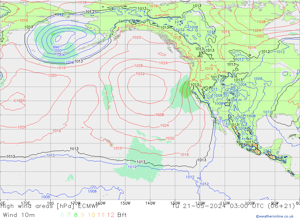 High wind areas ECMWF Tu 21.05.2024 03 UTC