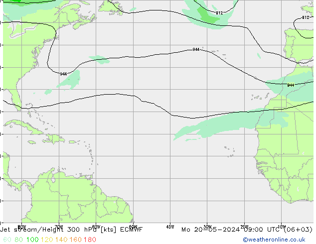 джет ECMWF пн 20.05.2024 09 UTC