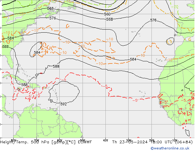 Z500/Regen(+SLP)/Z850 ECMWF do 23.05.2024 18 UTC