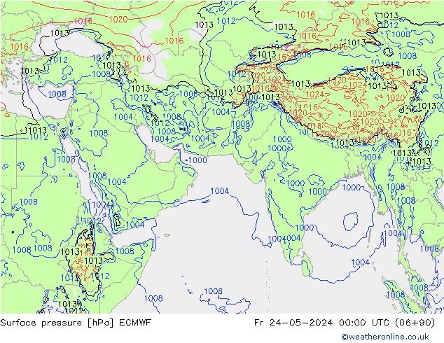 приземное давление ECMWF пт 24.05.2024 00 UTC