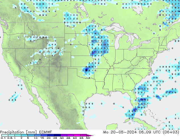 precipitação ECMWF Seg 20.05.2024 09 UTC