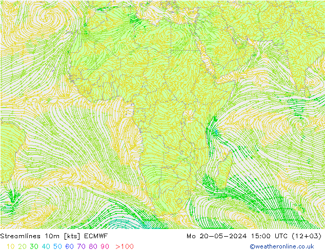 Rüzgar 10m ECMWF Pzt 20.05.2024 15 UTC